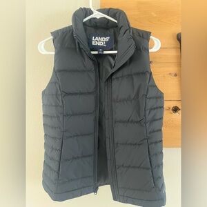 Lands' End Black Quilted Vest